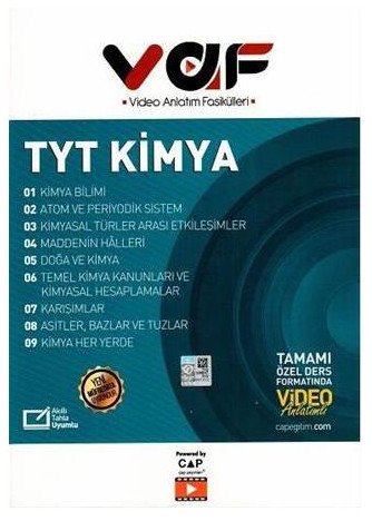 TYT Kimya Video Anlatımlı Fasiküller Çap Yayınları