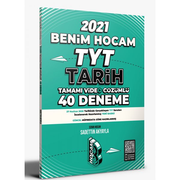 2021 TYT Tarih Tamamı Video Çözümlü 40 Deneme Sınavı Benim Hocam Yayınları