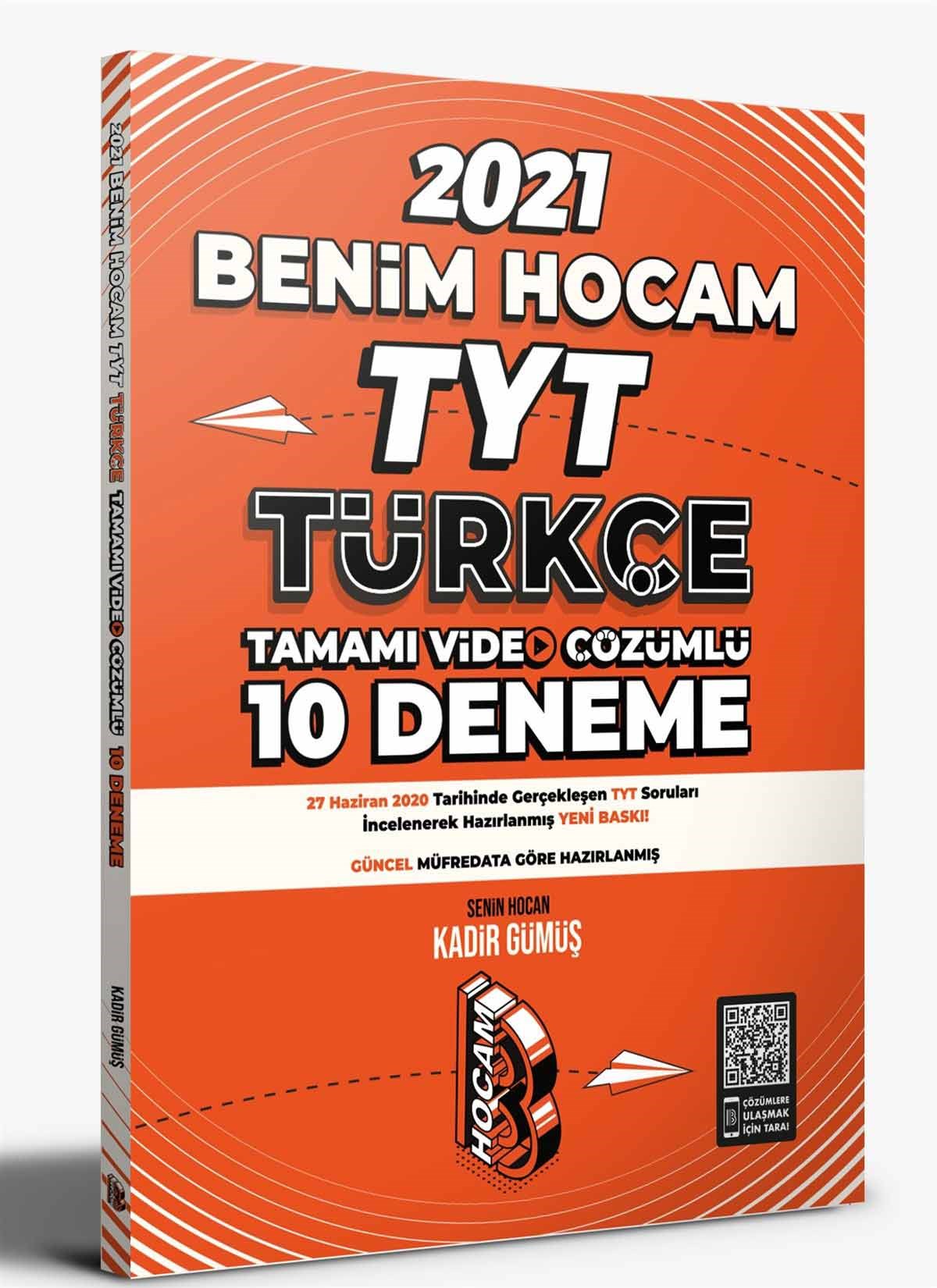 2021 TYT Türkçe Tamamı Video Çözümlü 10 Deneme Sınavı Benim Hocam Yayınları